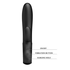 Pretty Love Elmer crni silikonski vibrator sa dodatkom za klitoris  BI 14413-1-15